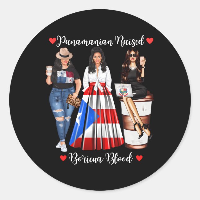 Adesivo Half Boricua Half Panaian Forte Em Boricua Panamá (Frente)