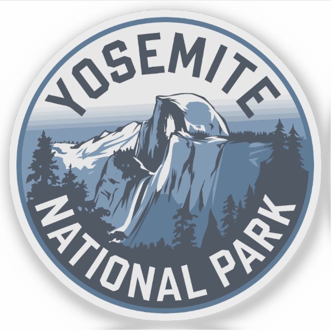 Adesivo Half Dome Yosemite Round Emblem (Frente)