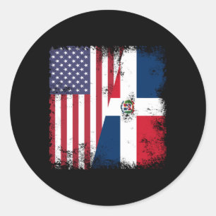 Adesivo Half Dominican Flag Usa