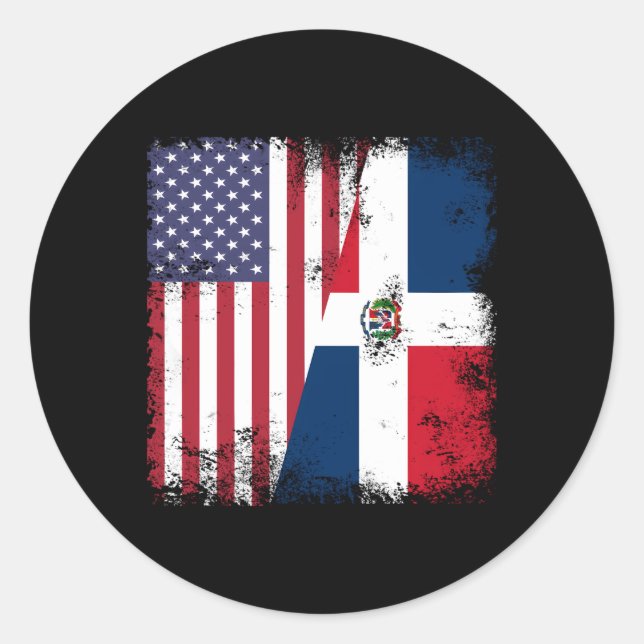 Adesivo Half Dominican Flag Usa (Frente)