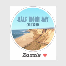 Adesivo Half Moon Bay California Vintage