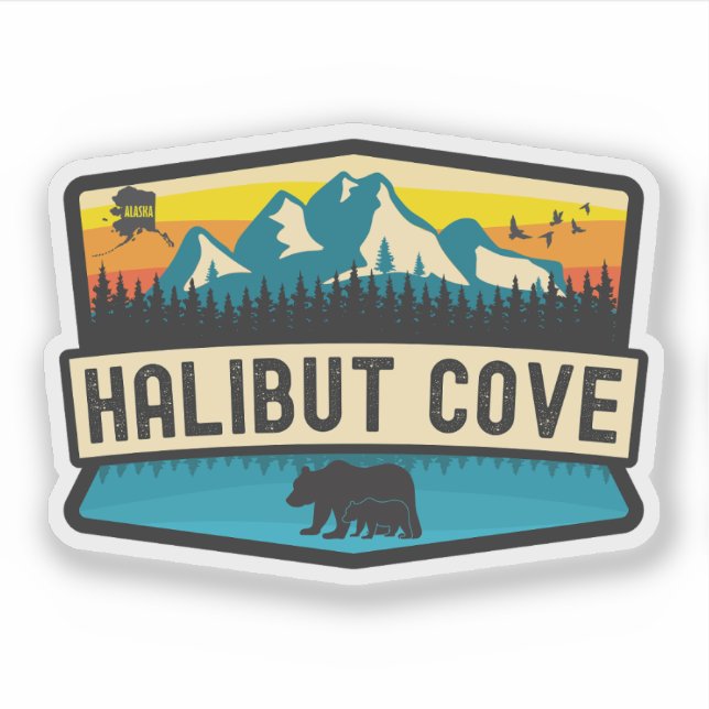 Adesivo Halibut Cove, Alasca (Frente)