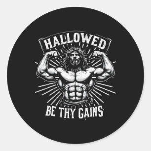 Adesivo Hallow Be Thains Gains Christian Workout Gym Jesus