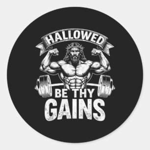 Adesivo Hallow Be Thains Gains Christian Workout Gym Jesus