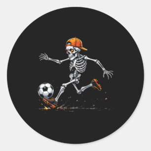 Adesivo Halloween 2025 Esqueleto Engraçado Jogador de Fute