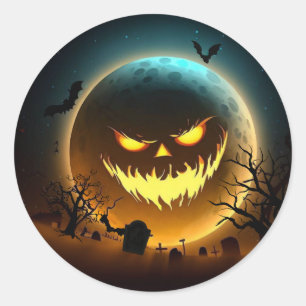 Adesivo Halloween/abóbora/lua/queda