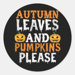 Adesivo Halloween Autumn Leaves And Pumpkins Birthday
