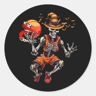 Adesivo Halloween Basball Skeleton Dunking Jack O Lante