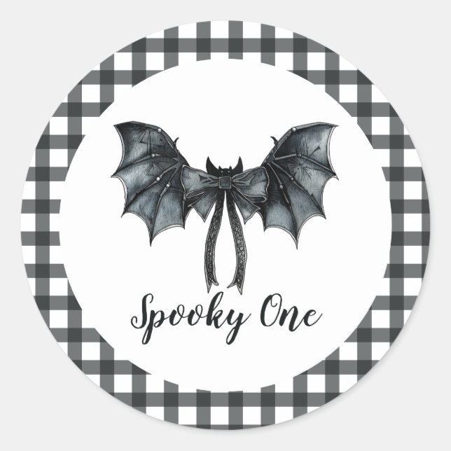 Adesivo Halloween Bat Arco Spooky Um primeiro aniversario (Frente)