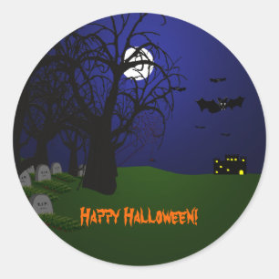 Adesivo Halloween Bats e Graveyard