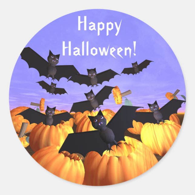 Adesivo Halloween Bats e Pumpkins (Frente)