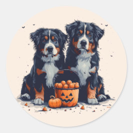 Adesivo Halloween Bernese Mountain Dogs Pumpkin