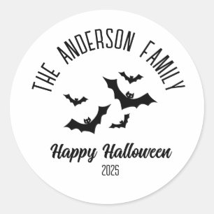 Adesivo Halloween Black Bats Personalizado Nome Ano