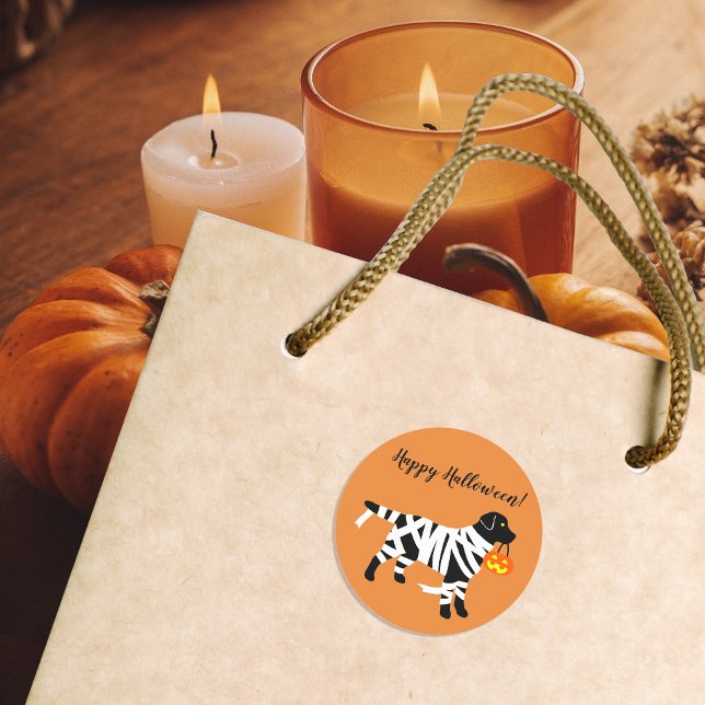 Adesivo Halloween Black Labrador Mummy Stickers (Halloween Black Labrador Mummy Stickers for Labrador Owners.  Funny Dog Design.  Personalized.)