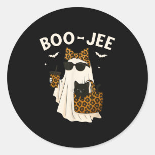 Adesivo Halloween Boo Jee Leopardo Fantasma Café Boujee Fo