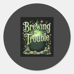 Adesivo Halloween Brewing Trouble Bruxa Caldeirão Poção De