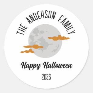 Adesivo Halloween Brilhando Nome Personalizado da Lua Comp