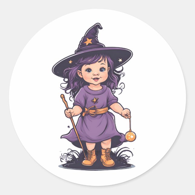 Adesivo Halloween, bruxa 16 bebê, bruxa querido, para cria (Frente)