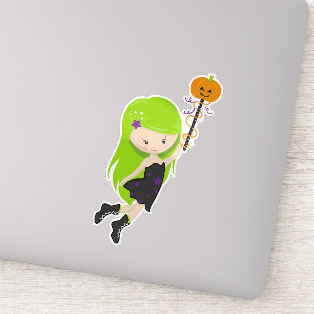 Adesivo Halloween, Bruxa, Abóbora, Truque Ou Tratar, Boo (Detalhe)