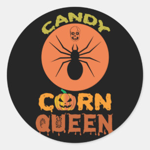 Adesivo Halloween Candy Corn Queen Birthday