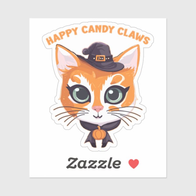 Adesivo Halloween Cat (Folha)