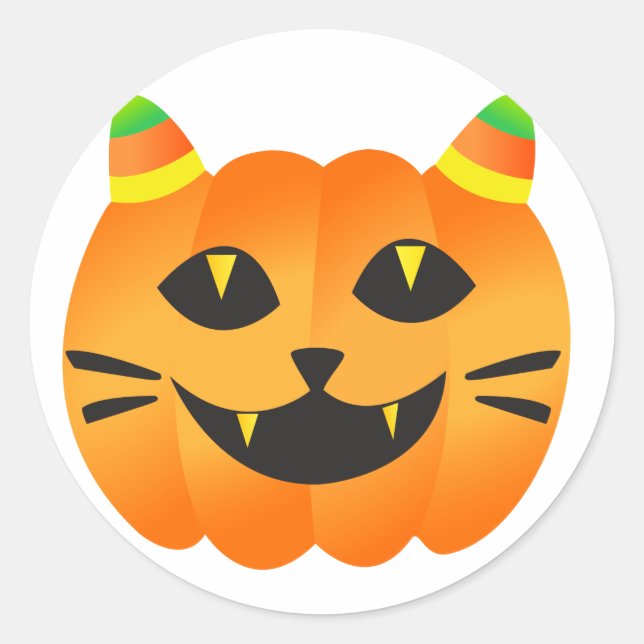 Adesivo Halloween Cat-o'-Lanterna (Frente)