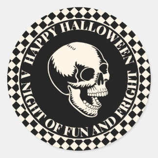Adesivo Halloween Caveiras Rindo Diversão e Medo