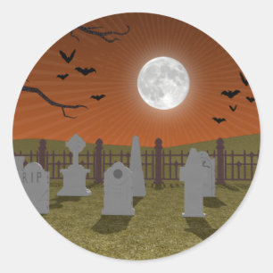 Adesivo Halloween: Cena de cemitério: