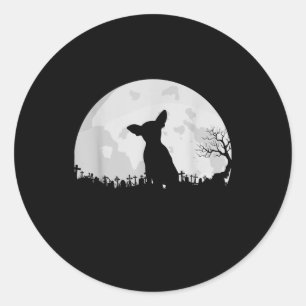 Adesivo Halloween Chihuahua Costume Gift Moon Engraçado