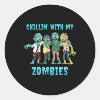 Adesivo Halloween Chillin Com Meus Zombies Meninas Criança
