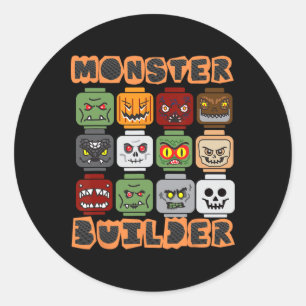 Adesivo Halloween Construindo Tijolos Construtor de Monstr