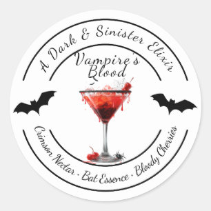 Adesivo Halloween Coquetel Sangue de Vampiro Bebida As
