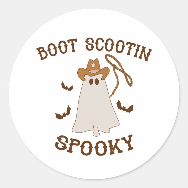 Adesivo Halloween Cowboy Boot Scootin Spooky (Frente)