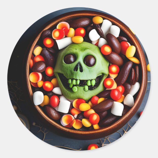 Adesivo Halloween Creepy Candy Bowl (Frente)