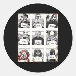 Adesivo Halloween Creepy Legends Killer Mugshots Horror Fa