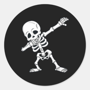 Adesivo Halloween Dabbing Skeleton Boys Garotas Dab