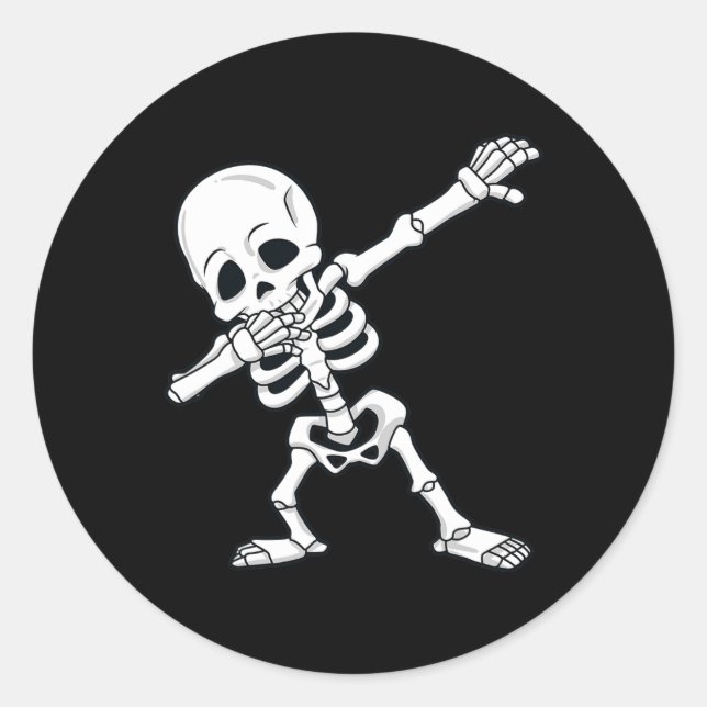 Adesivo Halloween Dabbing Skeleton Boys Garotas Dab (Frente)