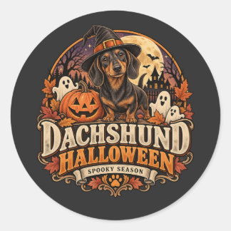 Adesivo Halloween Dachshund Vintage