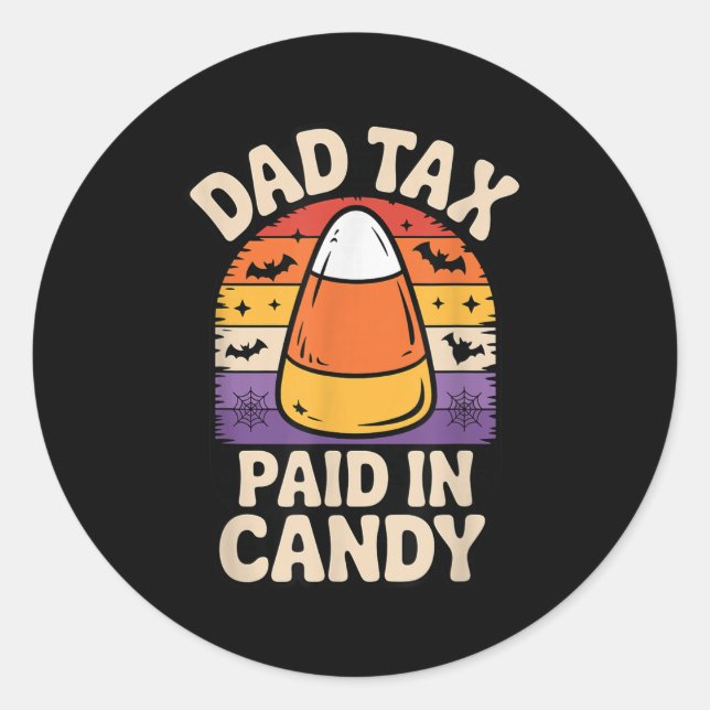 Adesivo Halloween Dad Tax Paid In Candy Corn  (Frente)