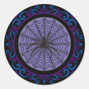 Adesivo Halloween De Aranha Roxa Azul E Aranha Negra