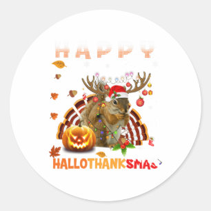 Adesivo Halloween De Esquilo E Feliz Natal Hallo