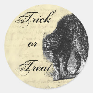 Adesivo Halloween de gato petrificado