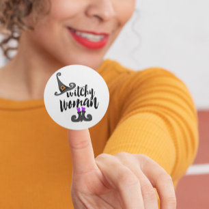 Adesivo Halloween De Mulher Bruxa Branca