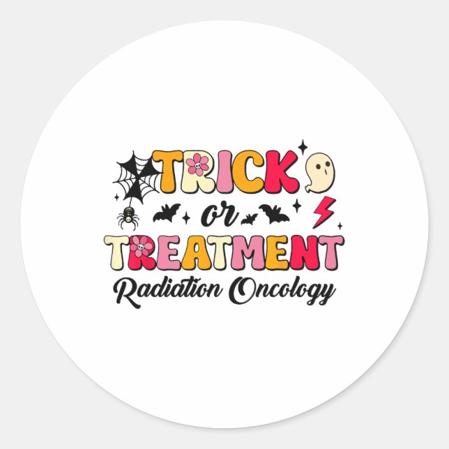 Adesivo Halloween De Oncologia De Trick Ou De Tratamento (Frente)