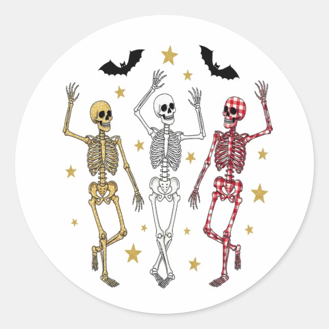 Adesivo Halloween de Skeleton Dançante (Frente)