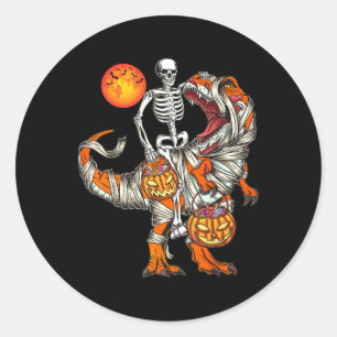Adesivo Halloween Dinossaur Skeleton T Rex Scary Pumpkin M