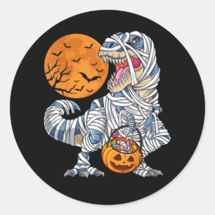 Adesivo Halloween Dinossaur T rex Mummy Pumpkin