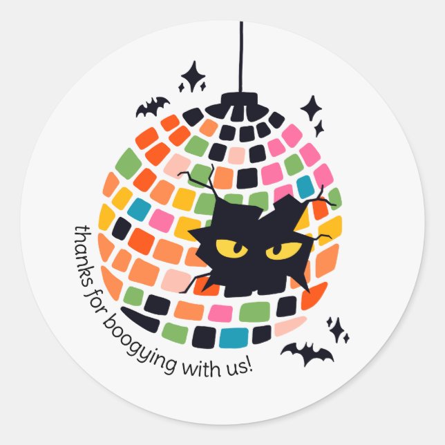Adesivo Halloween Disco Ball Obrigado Sticker (Frente)