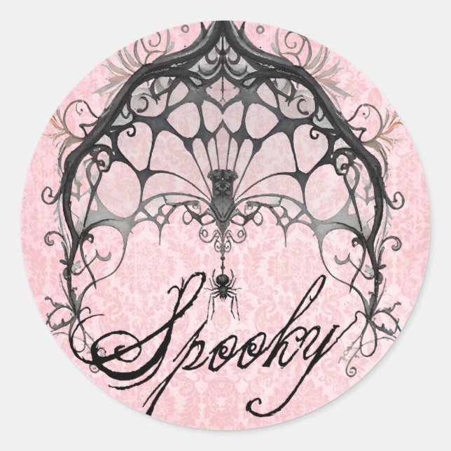 Adesivo Halloween do aranha-gótico na Web Spooky (Frente)