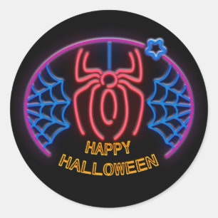 Adesivo Halloween do efeito brilho roxo da aranha na Web, 
